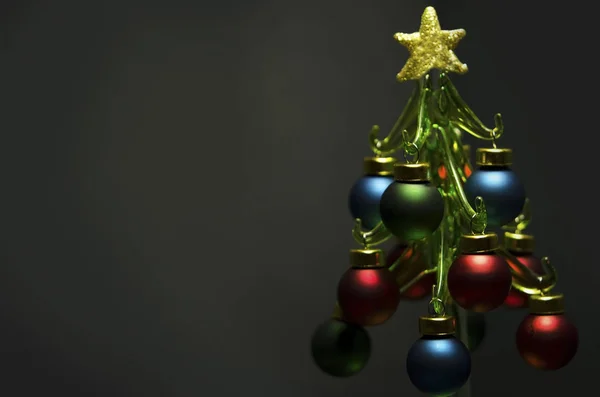 クリスマス ツリーの背景色 テキスト用の空き容量 — ストック写真
