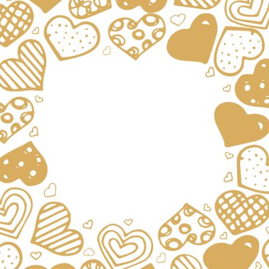 Kalp çerçeve arka plan. Elle çizilmiş doku. 