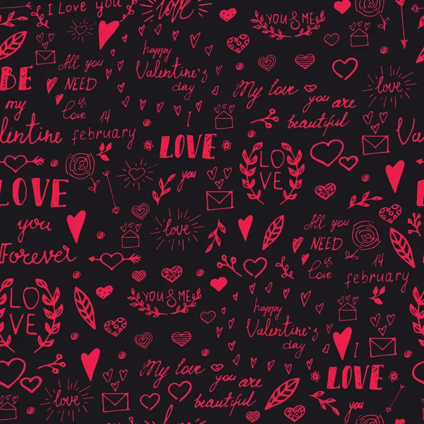 Безшовні Візерунок Гужовий Конструктивні Елементи День Святого Валентина Боку Звернено — стоковий вектор