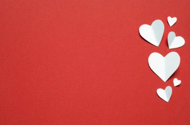 Sevgililer günü kartpostal. Kavram anneler günü ve Sevgililer günü için seviyorum. Üstten görünüm. Kopya alanı