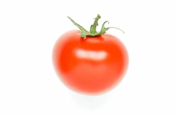 Pomodoro Rosso Brillante Maturo Isolato Sfondo Bianco Immagine — Foto Stock