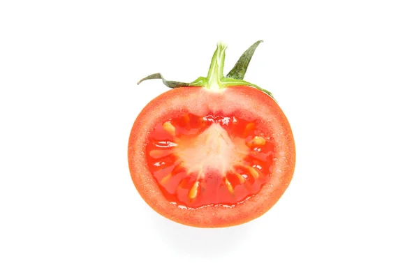 Tomate Vegetais Frescos Isolados Branco Metade Imagem — Fotografia de Stock