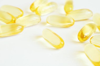 Omega 3 balık yağı kapsülleri. Sağlık kavramı. Kopyalama alanı.
