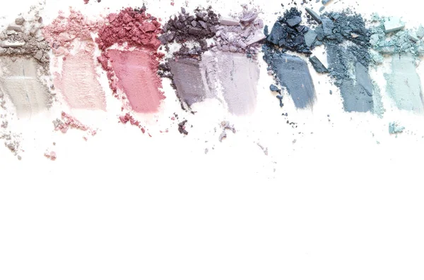 Zestaw Makijażu Eyeshadow Zgnieciony Białym Tle Koncepcja Przemysłu Mody Urody — Zdjęcie stockowe