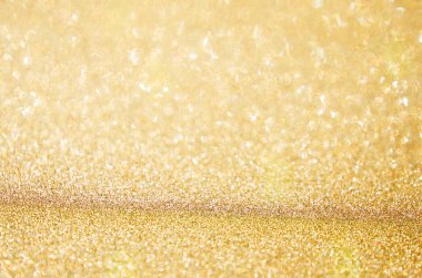 Altın glitter bokeh arka plan. Şenlikli konsept. - Resim