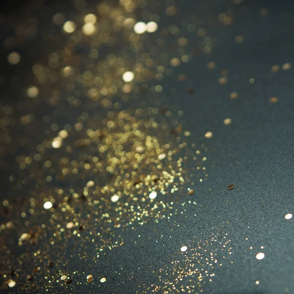 Golden Sparkles Black Background Festive Concept Image — Stock Photo, Image