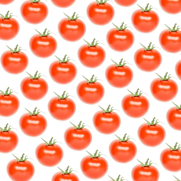 Buntes Muster Roter Tomaten Auf Weißem Hintergrund Bild — Stockfoto