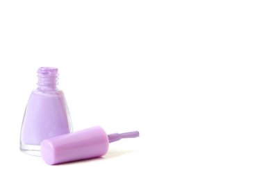 Metin için boşluk ile beyaz arka plan üzerinde Tırnak cilası şişe. Moda ve güzellik endüstrisi kavramı. - Resim