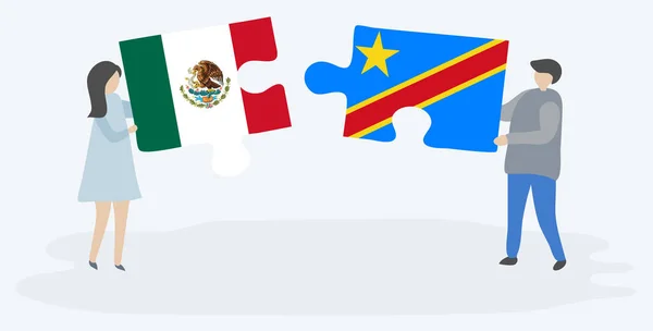 멕시코와 국기와 조각을 멕시코와 공화국 — 스톡 벡터