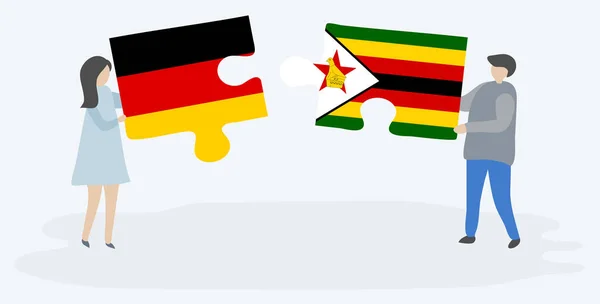 독일과 짐바브웨 국기와 조각을 독일과 짐바브웨 — 스톡 벡터