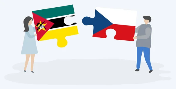 모잠비크와 국기와 조각을 모잠비크와 공화국의 — 스톡 벡터