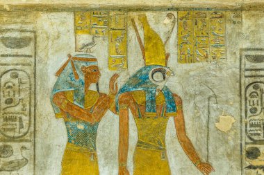 21 Ekim 2018, Mısır tanrıçası Maat ve Tanrı Horus'un Kv 14, Tausert Türbesi ve Krallar Vadisi, Luxor, Mısır, Setnakht boyama