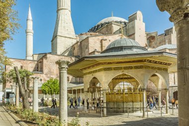 Abdest Çeşme, Sardivan, Ayasofya, inşa 1740 yılında Sultan Mahmut tarafından ben, Istanbul, 8 Ekim 2013