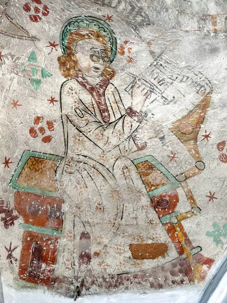 Sfântul Matei scrie cartea sa evanghelică — Fotografie, imagine de stoc