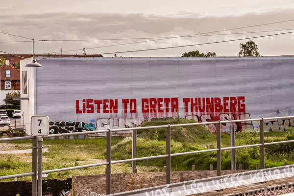 Listen to Greta Thunberg — Stock Photo, Image