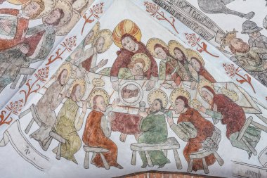 Son Akşam Yemeği veya kutsal komünyon, antik duvar-panting