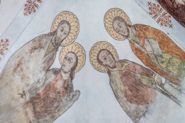 Dört havarinin duvar resmi, bir testere ile