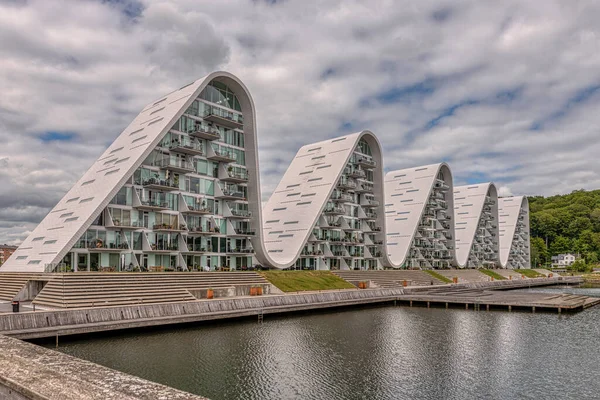 Ola Edificios Futuristas Frente Mar Puerto Vejle Dinamarca Junio 2020 —  Fotos de Stock