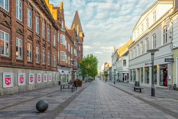 Brak Peolpe Deptaku Centrum Fredericia Dania — Zdjęcie stockowe