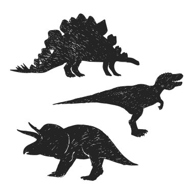 dinozorlar beyaz arka plan üzerinde ayarla çizimler vektör