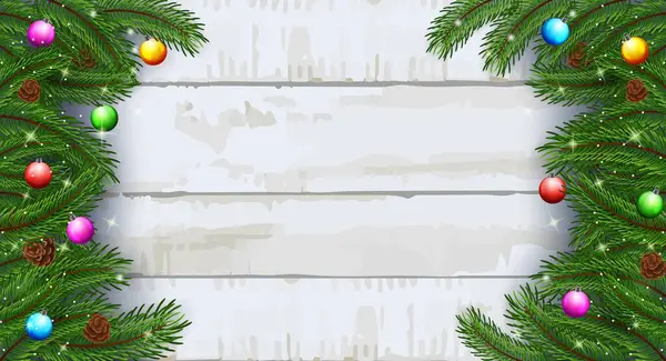 Köknar dallarının olduğu noel kartı.