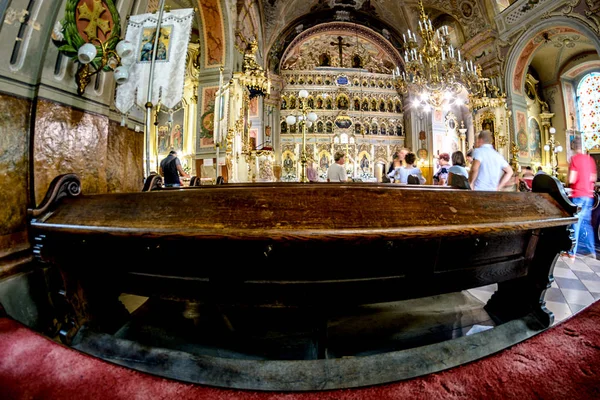 Uzhgorod Ucrânia Setembro 2016 Interior Templo Uma Catedral Krestovozdvizhensky — Fotografia de Stock
