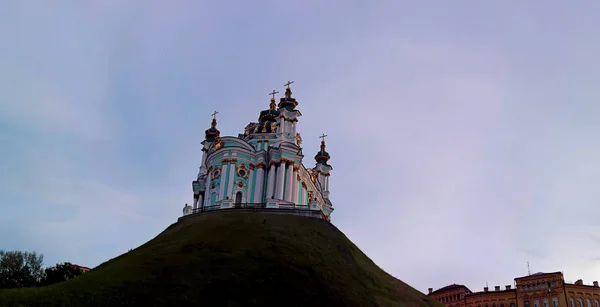 Szent András Temploma Andreevsky Spusk Kijevben Építész Bartolomeo Rastrelli Barokk — Stock Fotó