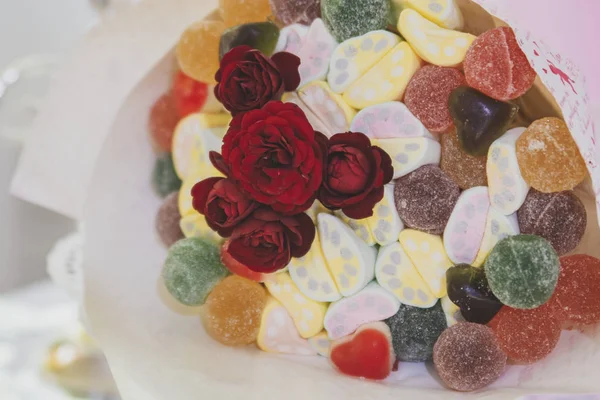 Bouquet of different color sweets