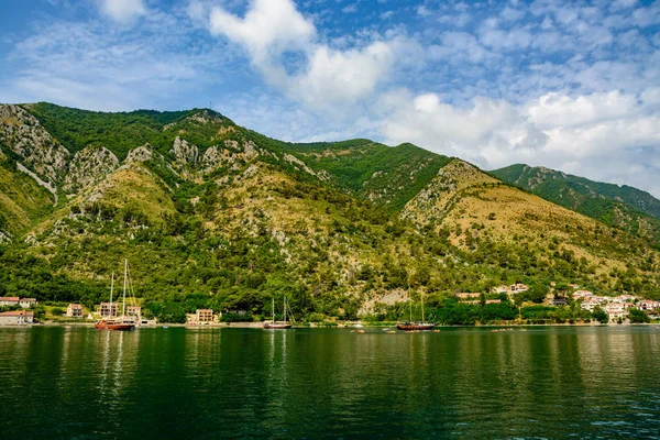 Boko Kotorska Bucht Blick Vom Meer — Stockfoto