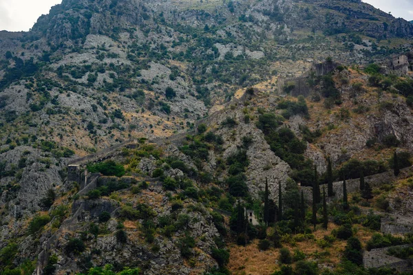 Αρχαίο Φρούριο Του Αγίου Ιβάν Στα Βουνά Πόλη Του Κότορ — Φωτογραφία Αρχείου