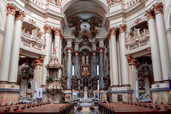 Lviv Ucrânia Setembro 2016 Catedrais Dominicanas Interior Igreja Católica — Fotografia de Stock