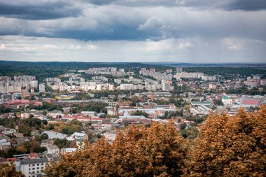 Lviv modern şehir bir yükseklikten görünümünü