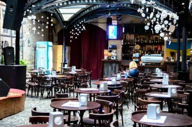 Lviv, Ukrayna - 30 Eylül 2016: Lviv, iç Cafe