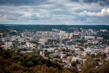 Lviv modern şehir bir yükseklikten görünümünü