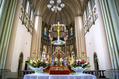 Lviv, Ukrayna - 30 Eylül 2016: Kilise St. Olga ve Lviv Elizabeth. İç cad