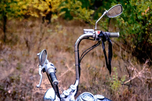 Rudder Biker Motorcycle Rain — Stock Photo, Image