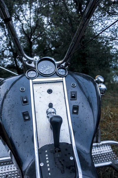 Oude Retro Motorfiets Zwarte Kleur — Stockfoto