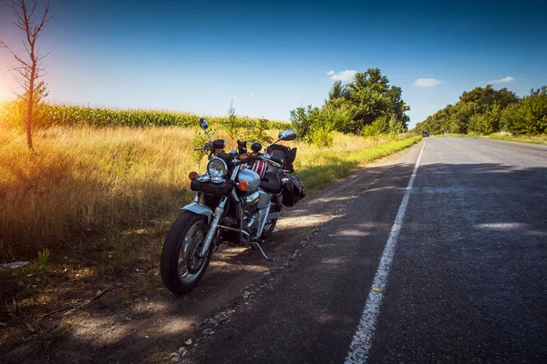 Silver Bike Parked Road — Stock Photo, Image