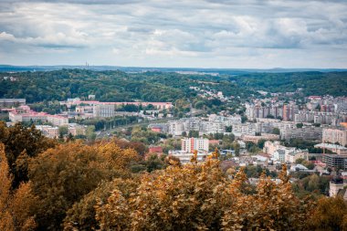 Lviv modern şehir bir yükseklikten görünümünü