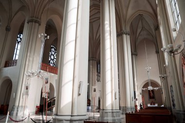 Lviv, Ukrayna - 30 Eylül 2016: Kilise St. Olga ve Lviv Elizabeth. İç cad