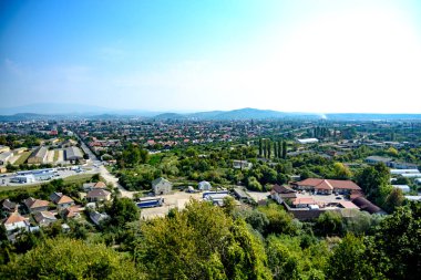 Palanok Kalesi'nden Mukacheve şehrinin görünümü, Ukrayna