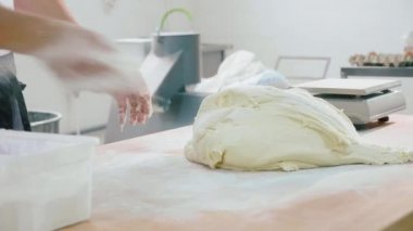 Profesyonel baker bir hamur karıştırma makinesi endüstriyel hamur dışarı alır