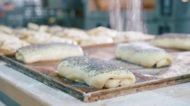 Pudra şeker önce giriş ile buns fırına sprinkles.