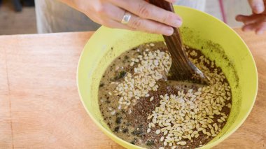 Malzemeler hamur plastik kase için Cook karışımları