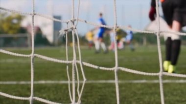 Bulanık futbolcular ile futbol sahasında Mesh oyun ve eğitim futbol oyunu.