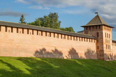 Gündüz Novgorod Kremlin redbrick kale duvarları tuğla