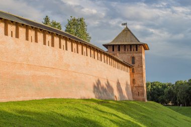 Gündüz Novgorod Kremlin redbrick kale duvarları tuğla