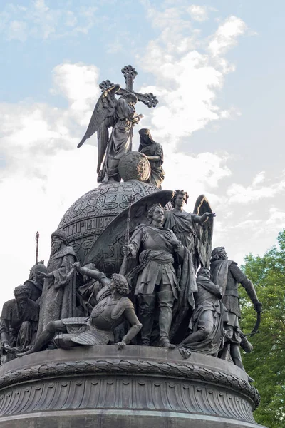 Millennium Rysslands Ett Brons Monument Novgorod Kreml Veliky Novgorod Ryssland — Stockfoto