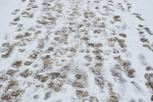 Kışın yolda kar ve rüşvet izleri