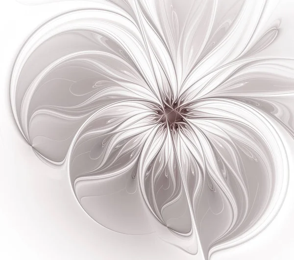 Μονόχρωμη Fractal Λουλούδι Λευκό Φόντο Απομίμηση Του Ένα Μολύβι — Φωτογραφία Αρχείου